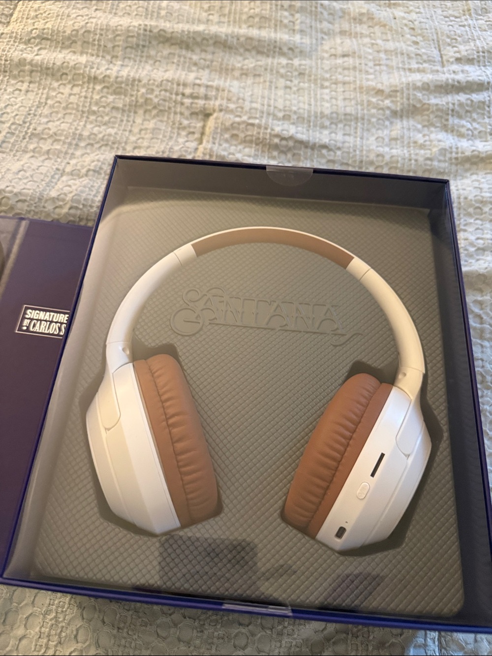 Alegria White and Brown Wireless Over-Ear Headphones by Alegria